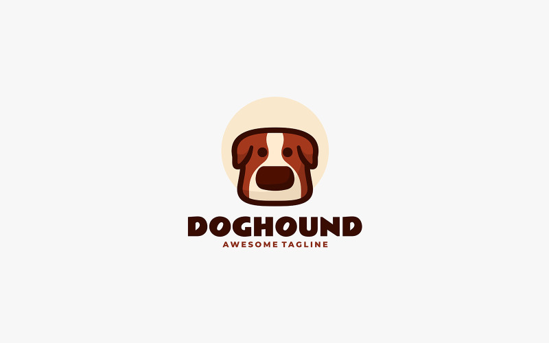 Dog Hound Simple Mascot Logo Logo Template