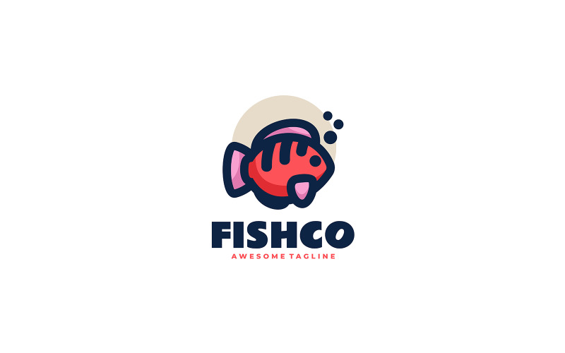 Fish Simple Mascot Logo 7 Logo Template