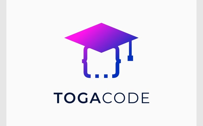 Graduation Cap Coding Logo Logo Template