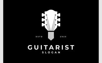 Guitar Acoustic Headstock Musical Logo