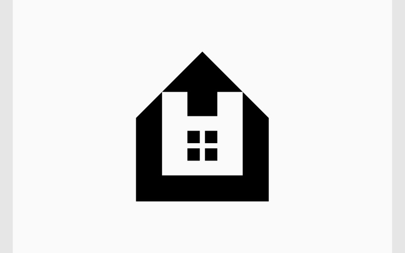 Home Arrow Up Simple Logo Logo Template