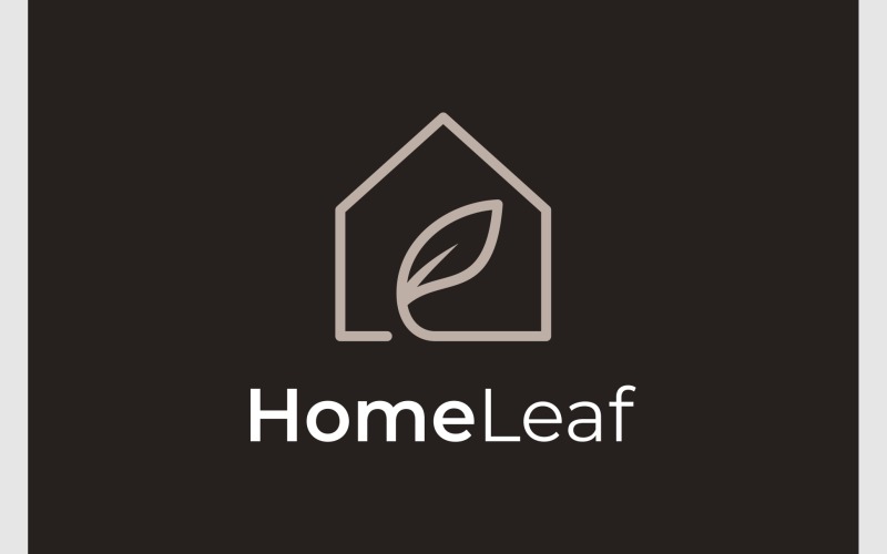 Home Leaf Plant Simple Logo Logo Template