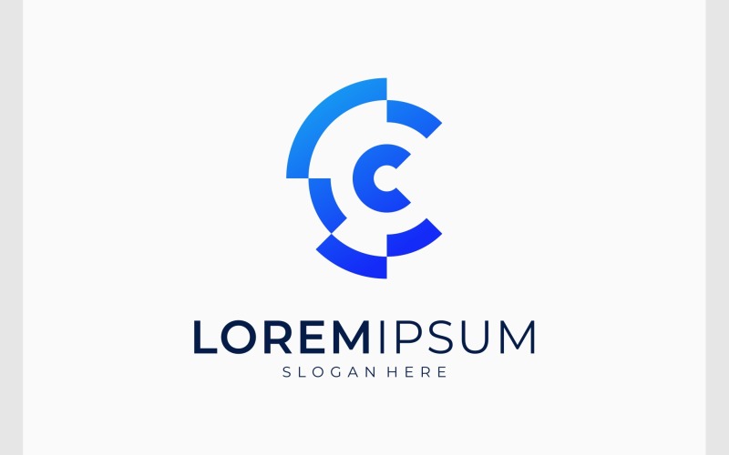 Letter C Modern Digital Logo Logo Template