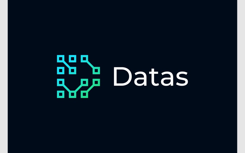 Letter D Data Connect Logo Logo Template