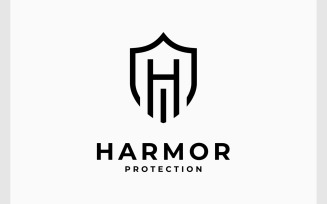 Letter H Protection Shield Logo