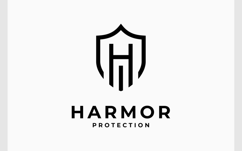 Letter H Protection Shield Logo Logo Template