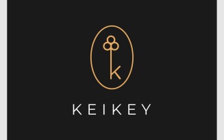 Letter K Key Minimalist Logo