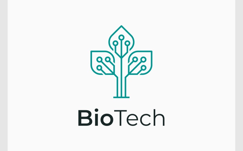 Plant Tech Circuit Leaf Logo Logo Template