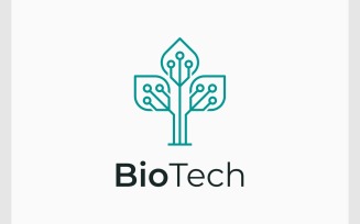 Plant Tech Circuit Leaf Logo