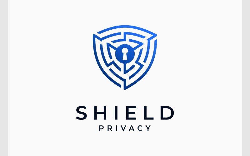 Privacy Protection Cyber Technology Logo Logo Template