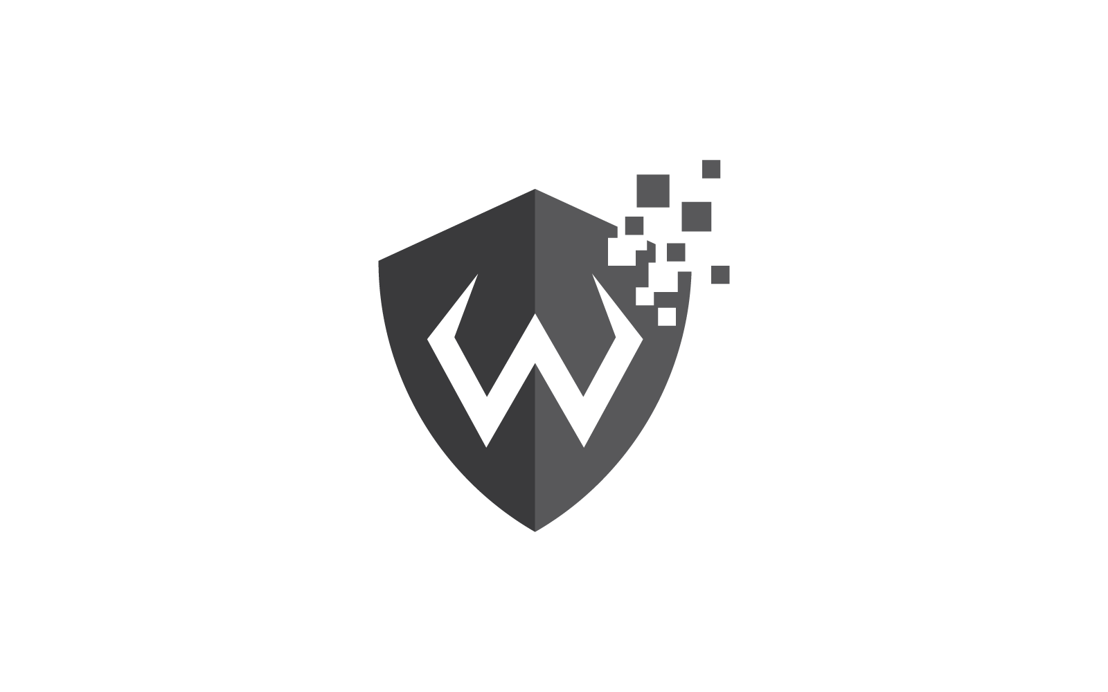 Shield with W initial letter logo template vector design