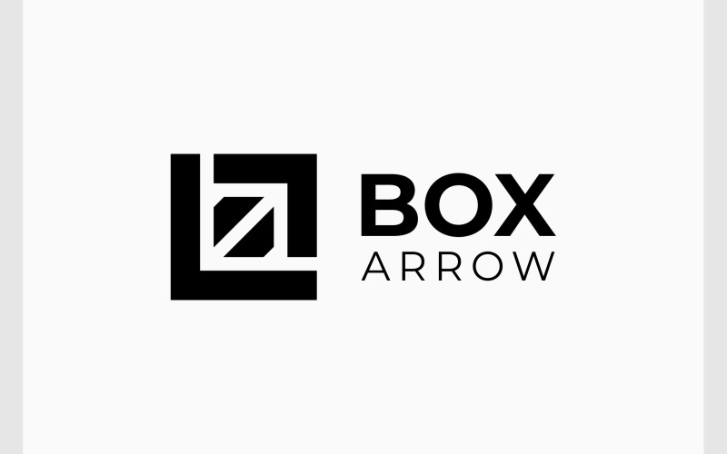 Square Box Delivery Arrow Logo Logo Template