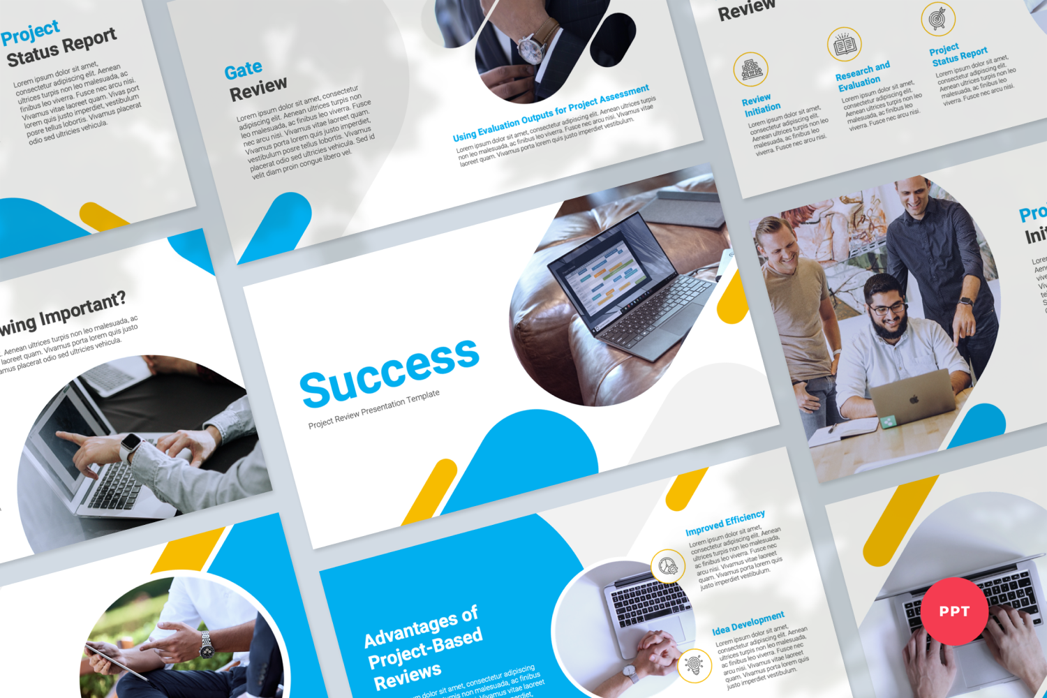 Success - Project Review Presentation PowerPoint Template