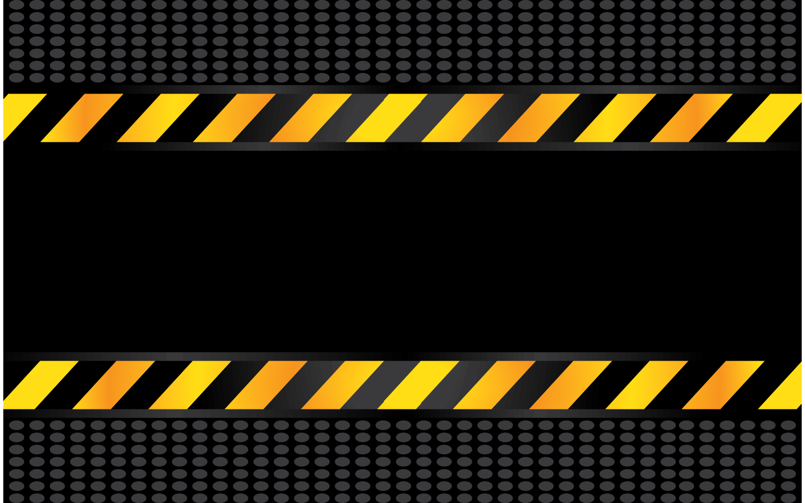 Construction metal background with black and yellow safety line vector template