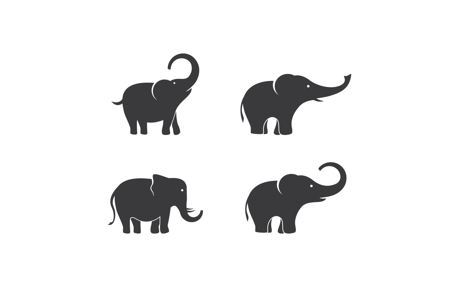 Elephant illustration vector flat design template