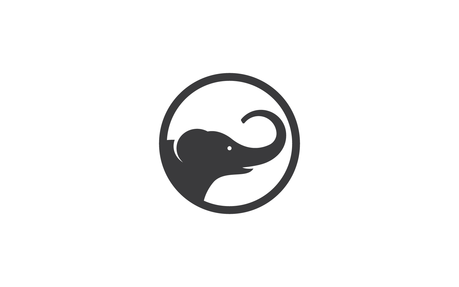 Elephant illustration vector flat design Logo Template