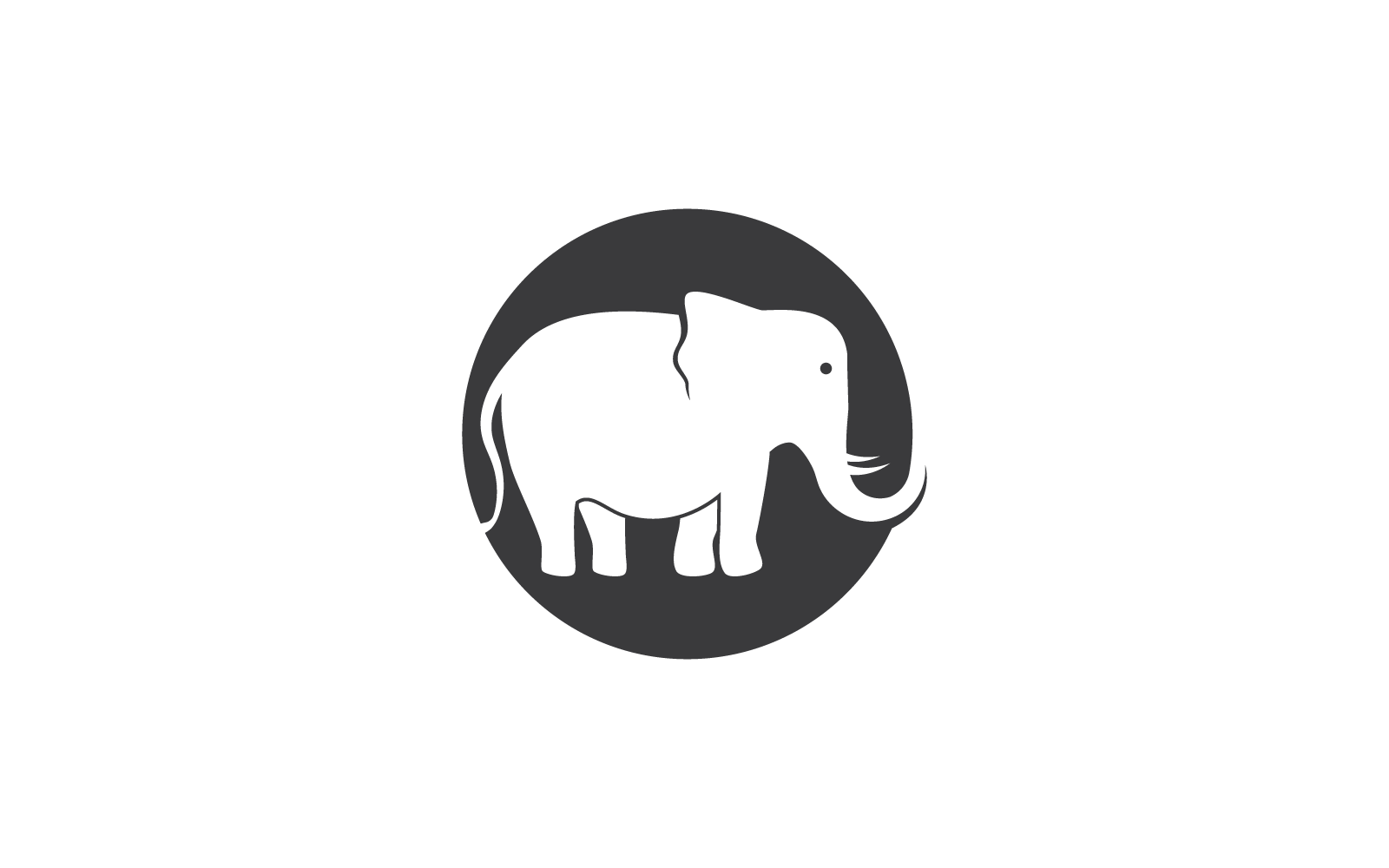 Elephant logo illustration flat design template