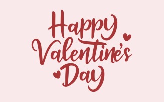 Happy Valentines Day lettering calligraphy with hearts shape free template