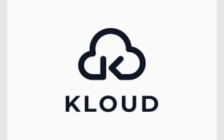 Letter K Cloud Sky Simple Logo