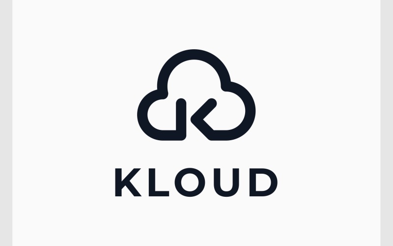 Letter K Cloud Sky Simple Logo Logo Template