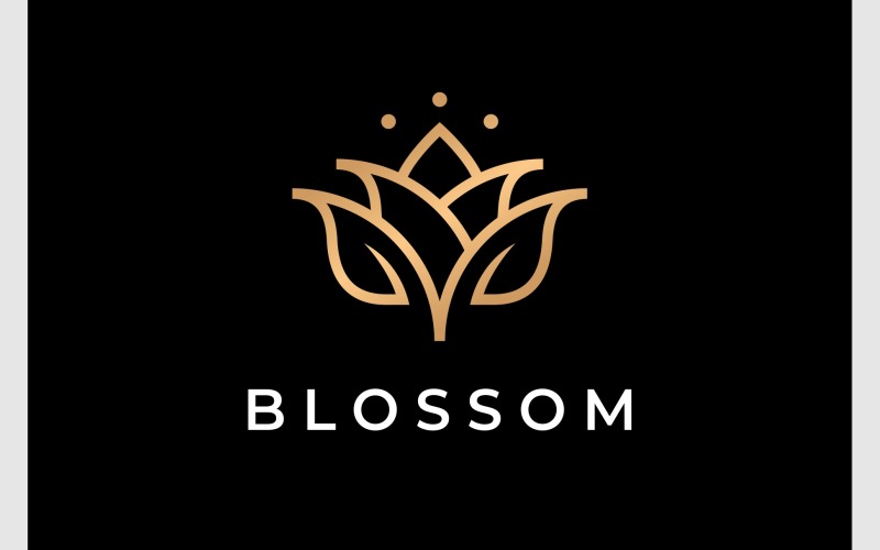 Lotus Blossom Flower Luxury Logo Logo Template