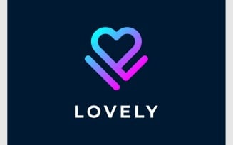 Love Heart Simple Modern Logo