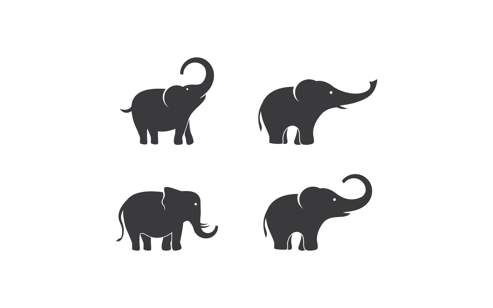 Olifant illustratie vector platte ontwerpsjabloon