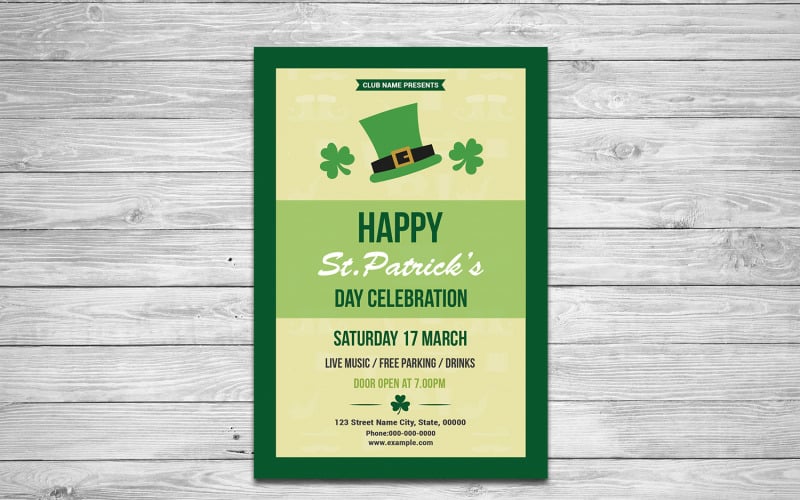 Saint Patrick’s Day Flyer. MS Word and Photoshop Corporate Identity