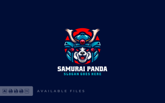 Samurai Panda Mascot Cartoon Logo