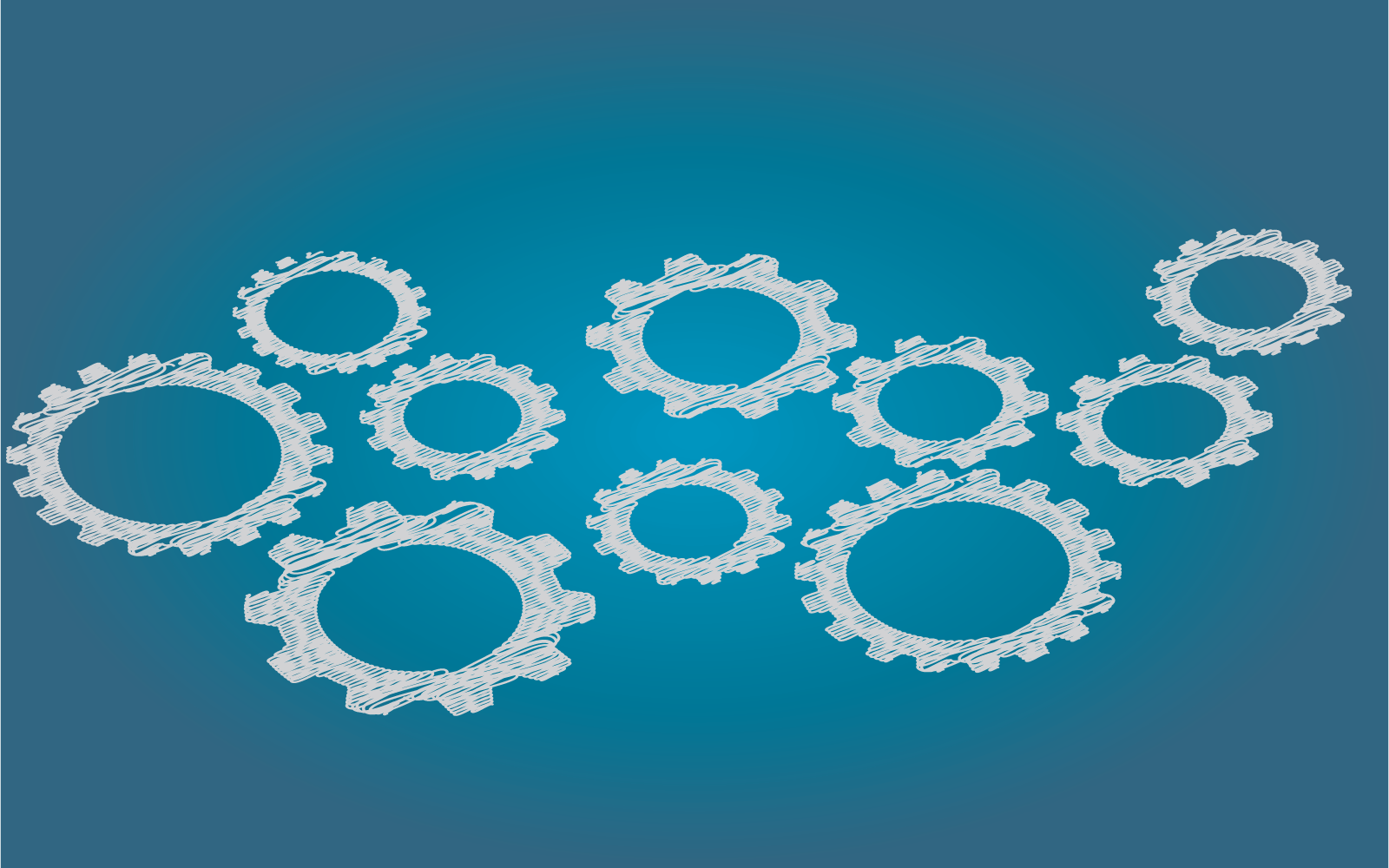 Under construction background with gears vector flat design