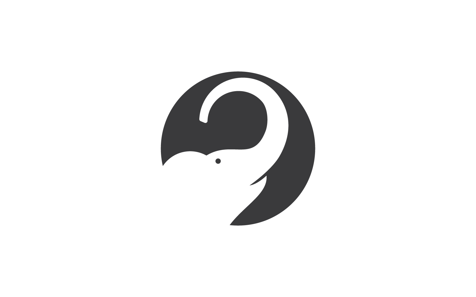Вектор логотипа слона плоский дизайн