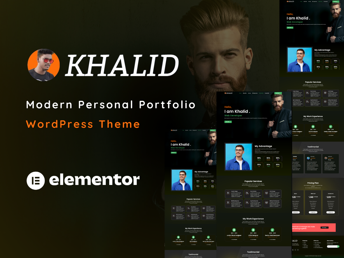 Khalid - One Page Portfolio WordPress Theme