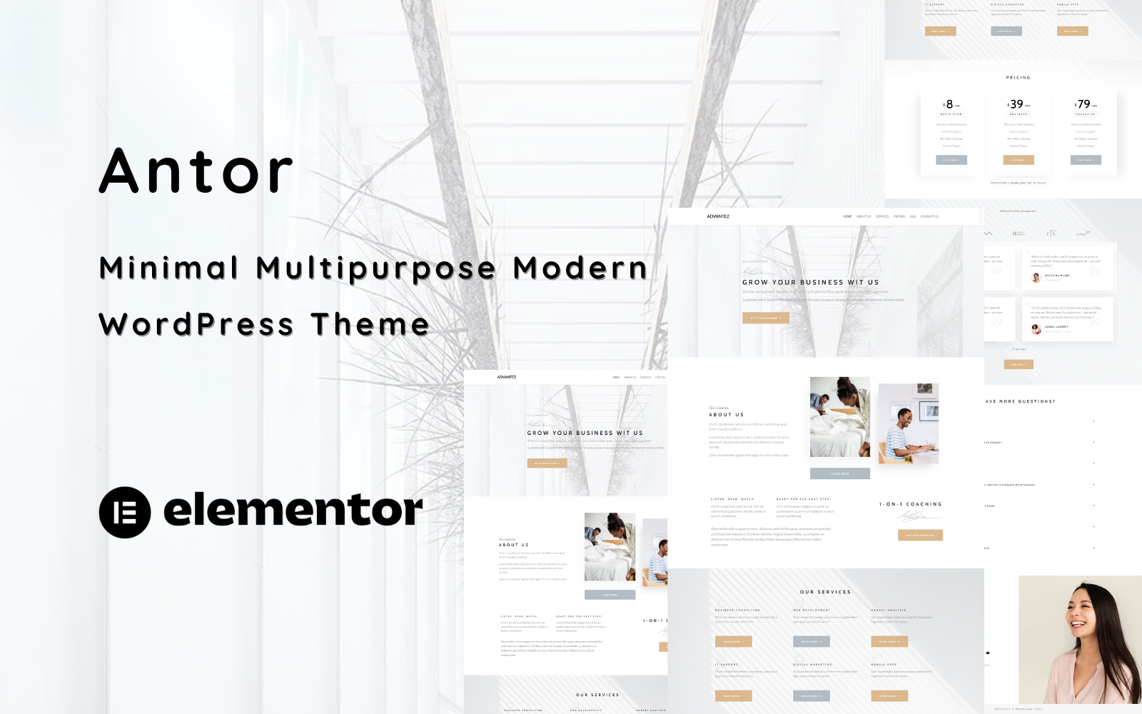 Antor - Minimalist Portfolio One Page WordPress Theme