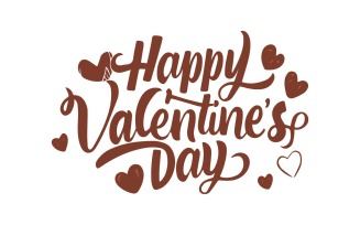 Free Happy Valentine's Day Lettering typography with hearts vector template