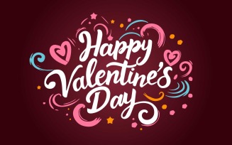 free template Happy Valentines Day with hearts shape greeting card on colorful background