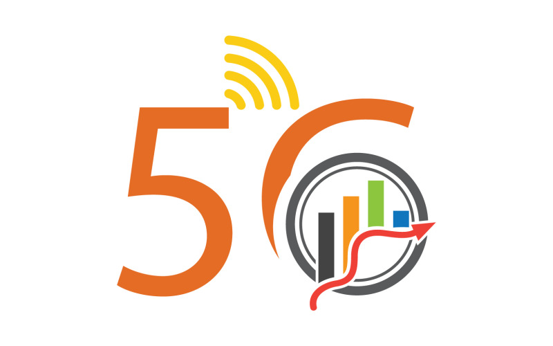 5G signal network tecknology logo vector icon v16 Logo Template