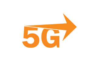 5G signal network tecknology logo vector icon v7