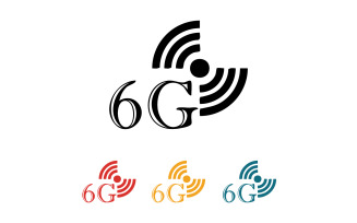 6G signal network tecknology logo vector icon v10