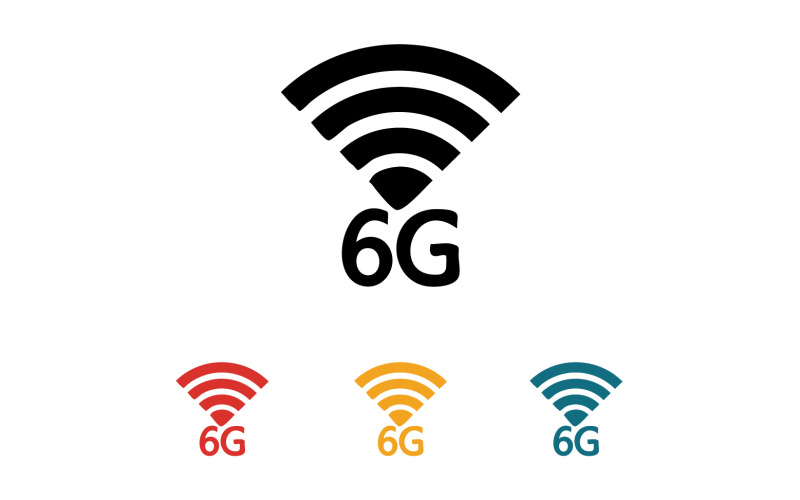 6G signal network tecknology logo vector icon v13 Logo Template