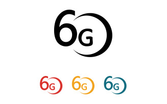 6G signal network tecknology logo vector icon v17