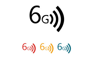 6G signal network tecknology logo vector icon v1