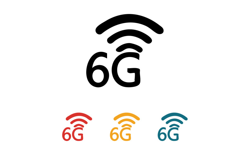 6G signal network tecknology logo vector icon v22 Logo Template