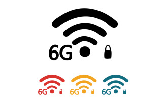 6G signal network tecknology logo vector icon v23