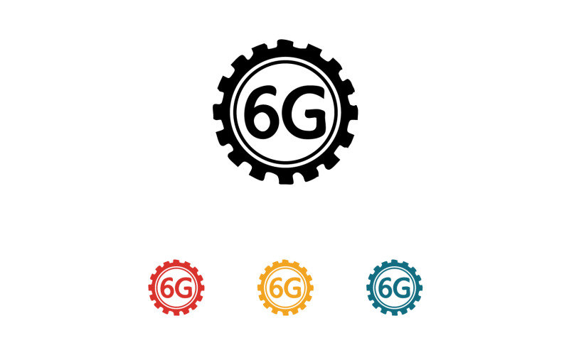 6G signal network tecknology logo vector icon v24 Logo Template