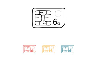 6G signal network tecknology logo vector icon v25