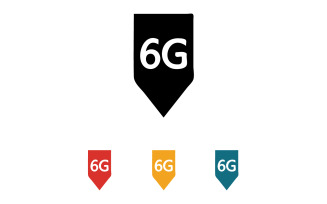 6G signal network tecknology logo vector icon v29