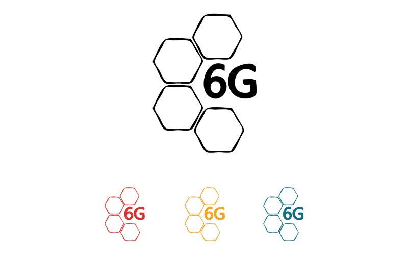 6G signal network tecknology logo vector icon v31 Logo Template