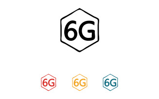 6G signal network tecknology logo vector icon v32