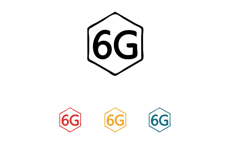 6G signal network tecknology logo vector icon v32 Logo Template