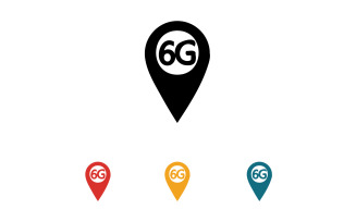 6G signal network tecknology logo vector icon v33